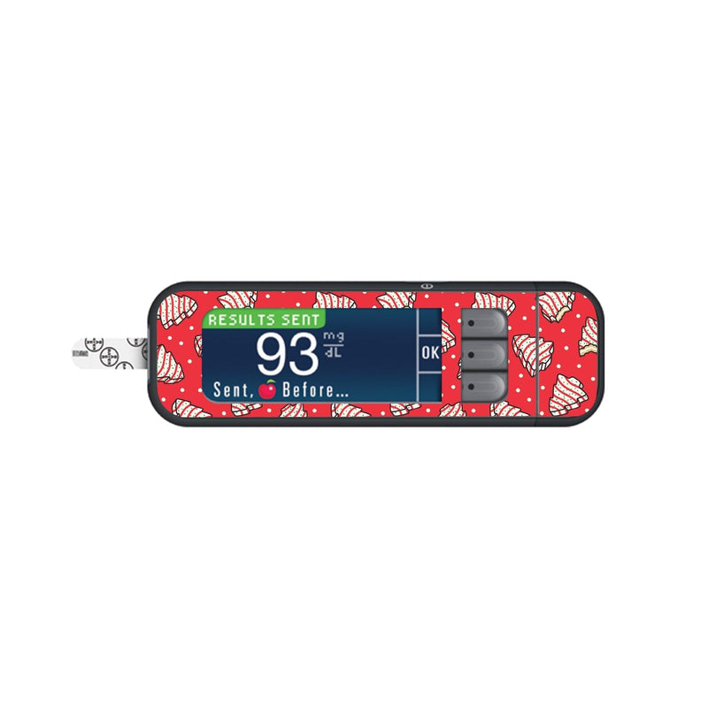 Peelz Christmas Cakes Sticker for Bayer Contour Next Glucometer Peelz/Stickers White Smoke