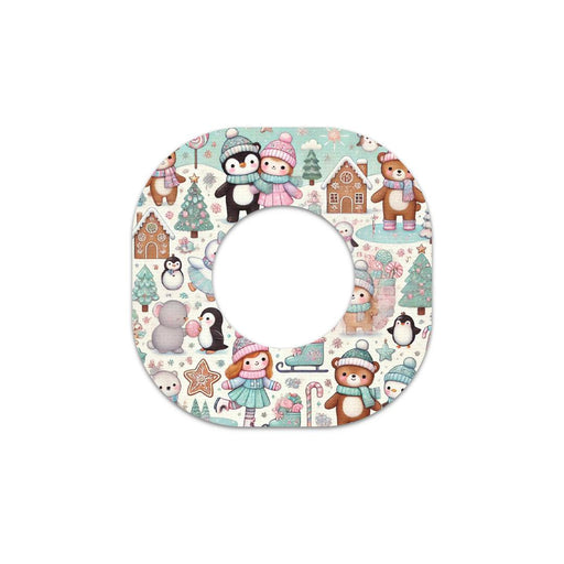 Peelz Christmas Scene Dexcom G7 and Stelo Patch Tape - Pump Peelz Patch Medical Tape White Smoke 12-Pack (Set of 12 Patches),4-Pack (Set of 4 Patches),1-Single (1 Single Patch)