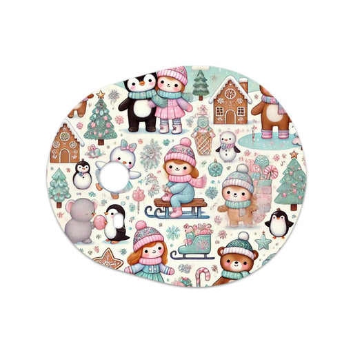 Peelz Christmas Scene Sticker Designed for the DEXCOM G7 and Stelo Transmitter Peelz/Stickers White Smoke 4-pack (Set of 4 Stickers)