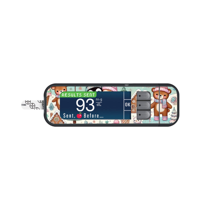 Peelz Christmas Scene Sticker for Bayer Contour Next Glucometer Peelz/Stickers White Smoke