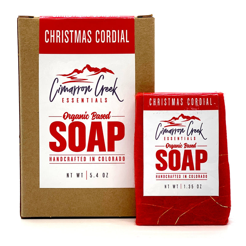 Cimarron Creek Essentials Christmas Cordial Organic Bar Soap 5.4oz Bath & Body White Smoke Full Bar,Travel Bar