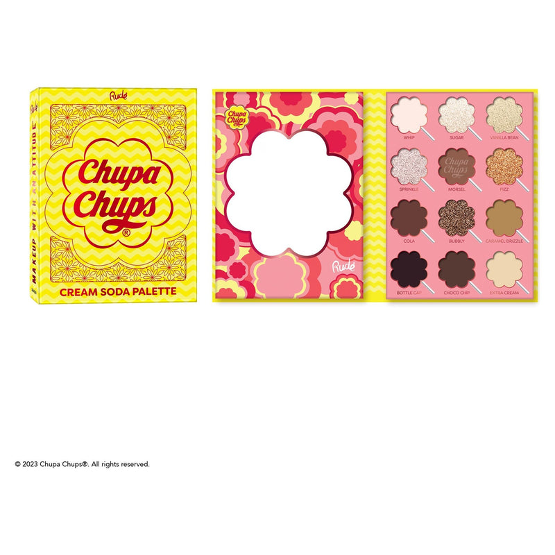 Rude Cosmetics Chupa Chups Cream Soda 12 Color Palette Eyeshadow Palette Tan