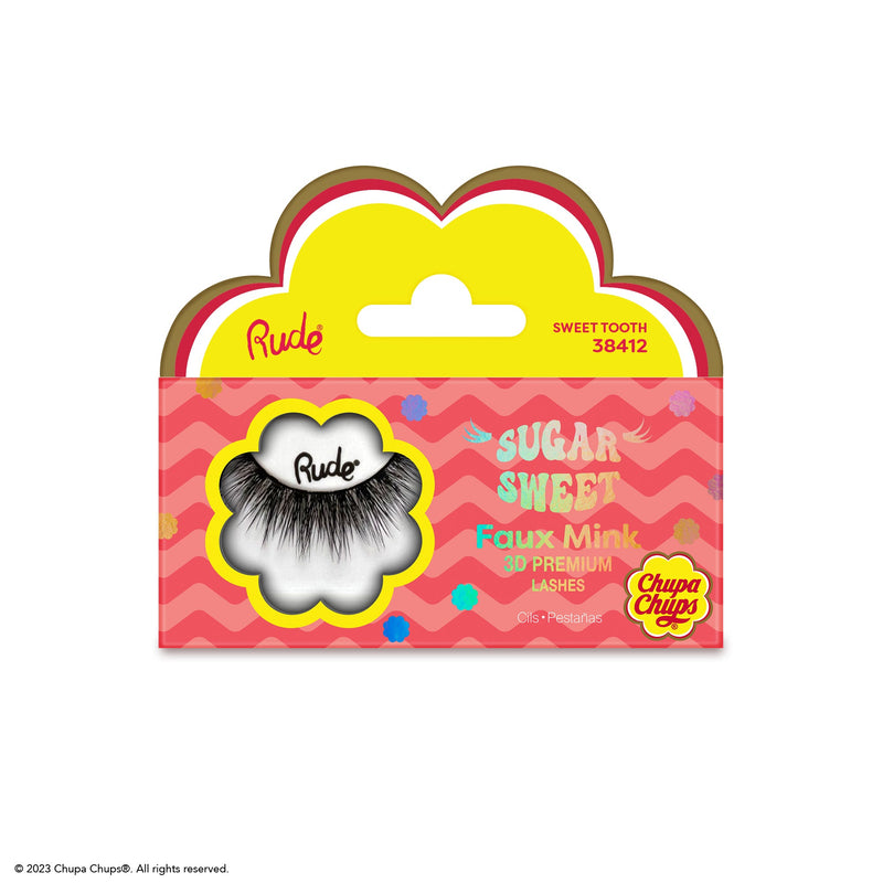 Rude Cosmetics Chupa Chups Sugar Sweet Faux Mink Lashes False Eyelashes Light Coral Sweet Tooth