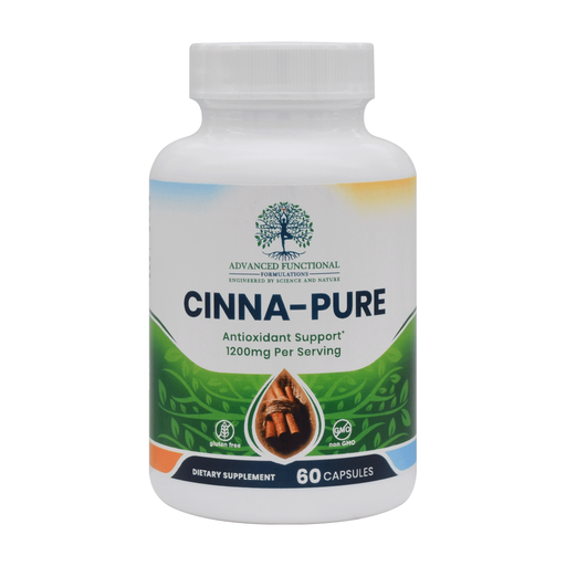 Advanced Functional Medicine Supplements Cinna-Pure (therapeutic organic ceylon cinnamon designed for blood sugar and cholesterol support) Gray