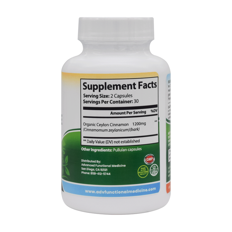 Advanced Functional Medicine Supplements Cinna-Pure (therapeutic organic ceylon cinnamon designed for blood sugar and cholesterol support) Gray