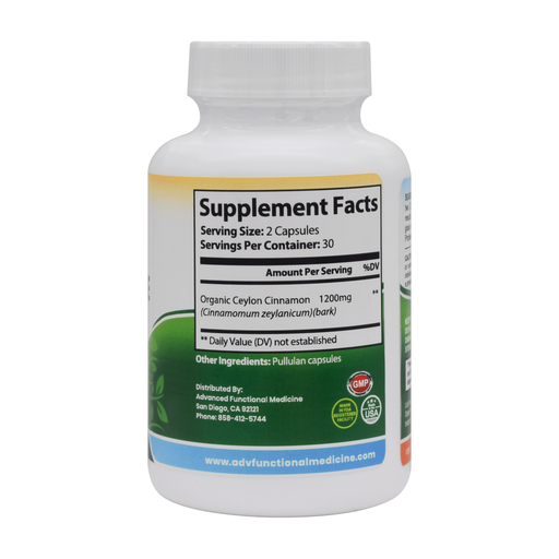 Advanced Functional Medicine Supplements Cinna-Pure (therapeutic organic ceylon cinnamon designed for blood sugar and cholesterol support) Gray