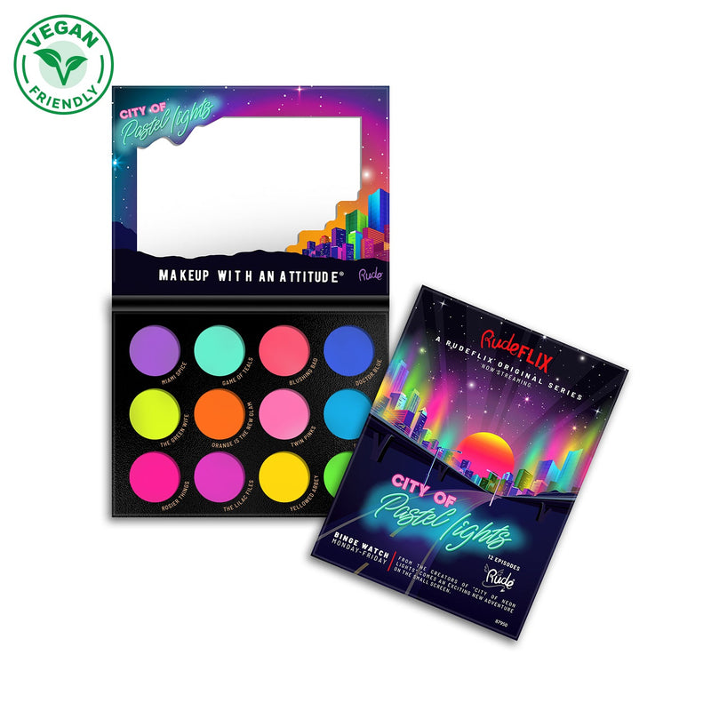 Rude Cosmetics City of Pastel Lights - 12 Pastel Pigment & Eyeshadow Palette Eyeshadow Palette Dark Slate Gray City of Pastel