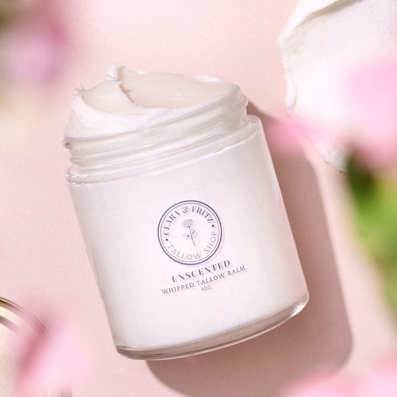 Clara & Fritz Tallow Shop Unscented Whipped Tallow Balm Lotion & Moisturizer Misty Rose 4 oz / Single,4 oz / 2-Pack,4 oz / 4-Pack,2 oz / Single