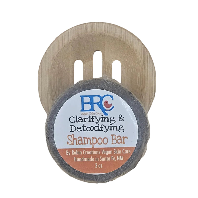 By Robin Creations Clarifying & Detoxifying Shampoo Bar Shampoo White Smoke 1 Bar with Bamboo Tray