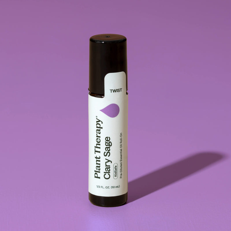 Plant Therapy Clary Sage Essential Oil Pre-Diluted Roll-On Essential Oil Medium Purple 10 mL