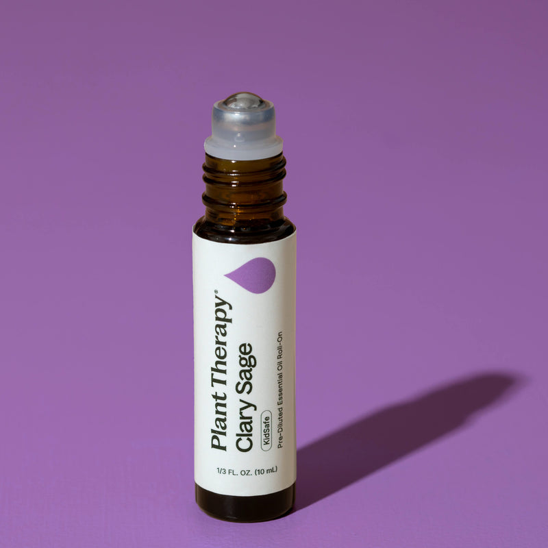 Plant Therapy Clary Sage Essential Oil Pre-Diluted Roll-On Essential Oil Light Slate Gray 10 mL