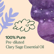 Plant Therapy Clary Sage Essential Oil Pre-Diluted Roll-On Essential Oil Antique White 10 mL