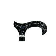 Classy Walking Canes Classy Canes Black and White Swirl Handle on Black Shaft Walking Cane White Smoke