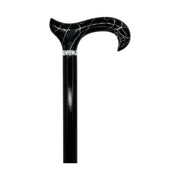 Classy Walking Canes Classy Canes Black and White Swirl Handle on Black Shaft Walking Cane White Smoke