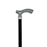 Classy Walking Canes Classy Canes Chrome Plated Fritz Handle with Fashionable Collar Walking Cane White Smoke