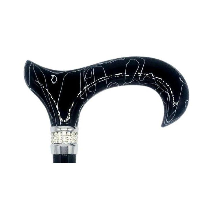 Classy Walking Canes Classy Walking Canes Adjustable Elegant Black With Rhinestone Collar Walking Cane Light Gray