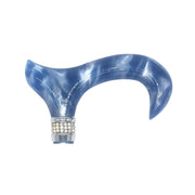 Classy Walking Canes Classy Walking Canes Adjustable Elegant Blue with Rhinestone Collar Walking Cane Light Gray