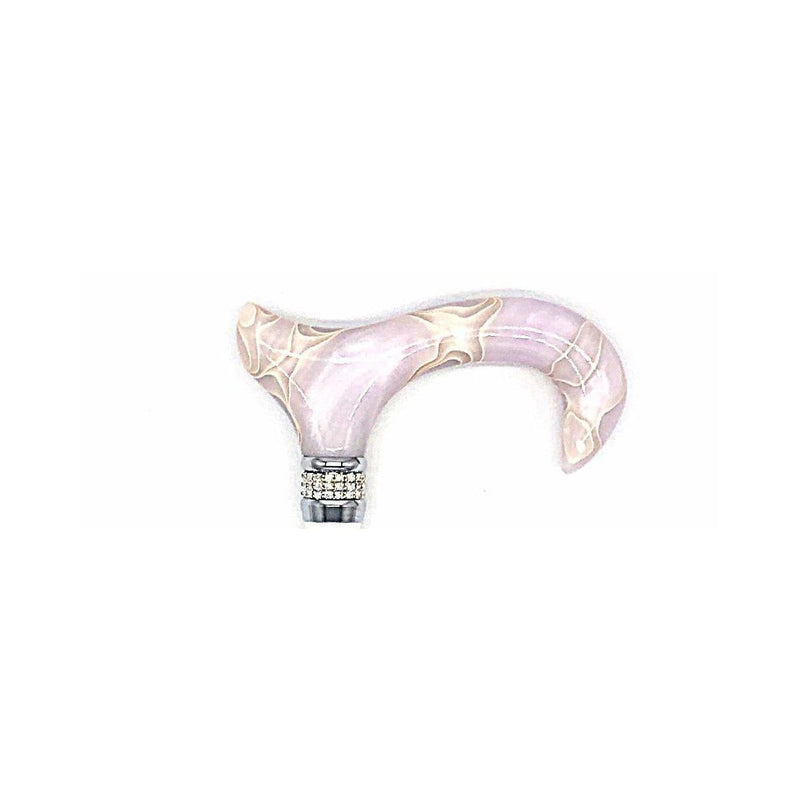 Classy Walking Canes Classy Walking Canes Adjustable Elegant Shinny White with Rhinestone Collar Walking Cane Lavender