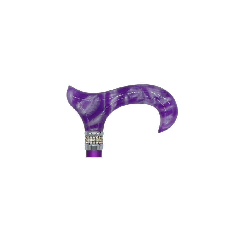 Classy Walking Canes Classy Walking Canes Adjustable Purple with Rhinestone Collar Walking Cane Dim Gray