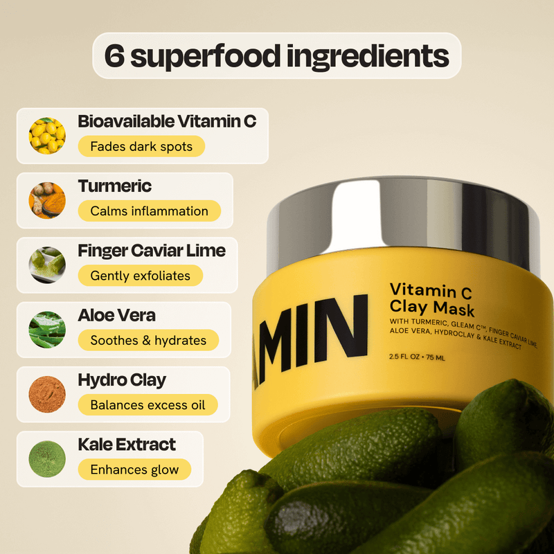 Gleamin Vitamin C Clay Mask Face Mask Light Gray