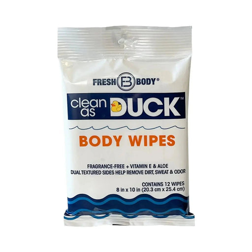Fresh Body FB® Clean As Duck Body Wipes 12ct Light Gray 1 Pack,3 Pack,6 Pack,14 Pack (Case)