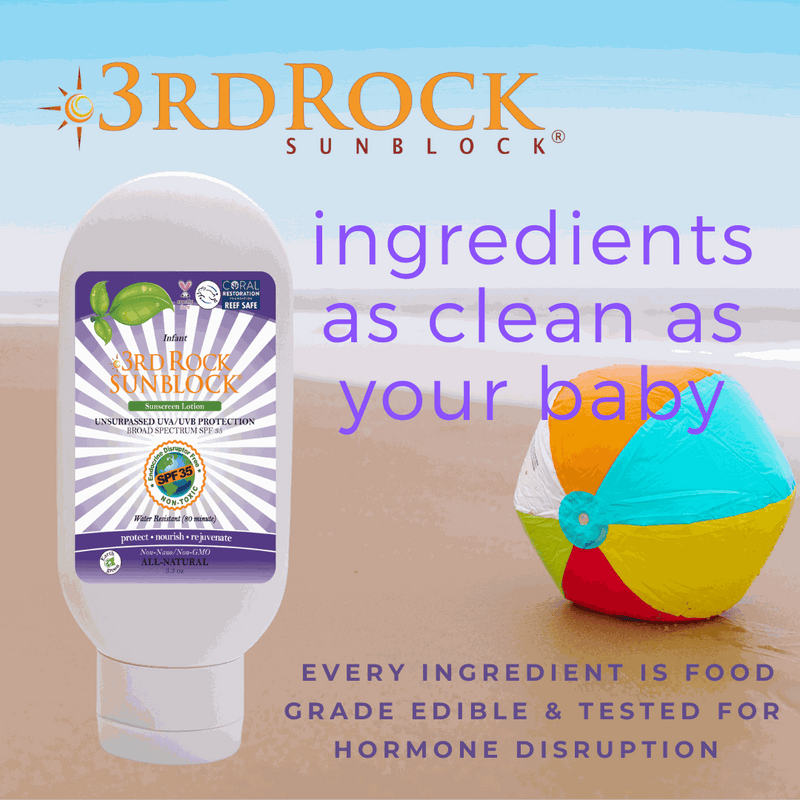 3rd Rock Essentials 3rd Rock Sunblock® For Infants - All Natural Infant Sunscreen - Zinc Oxide SPF 35 All Natural SunBlock Tan 1 pack,3 pack (Not for Wholesale)