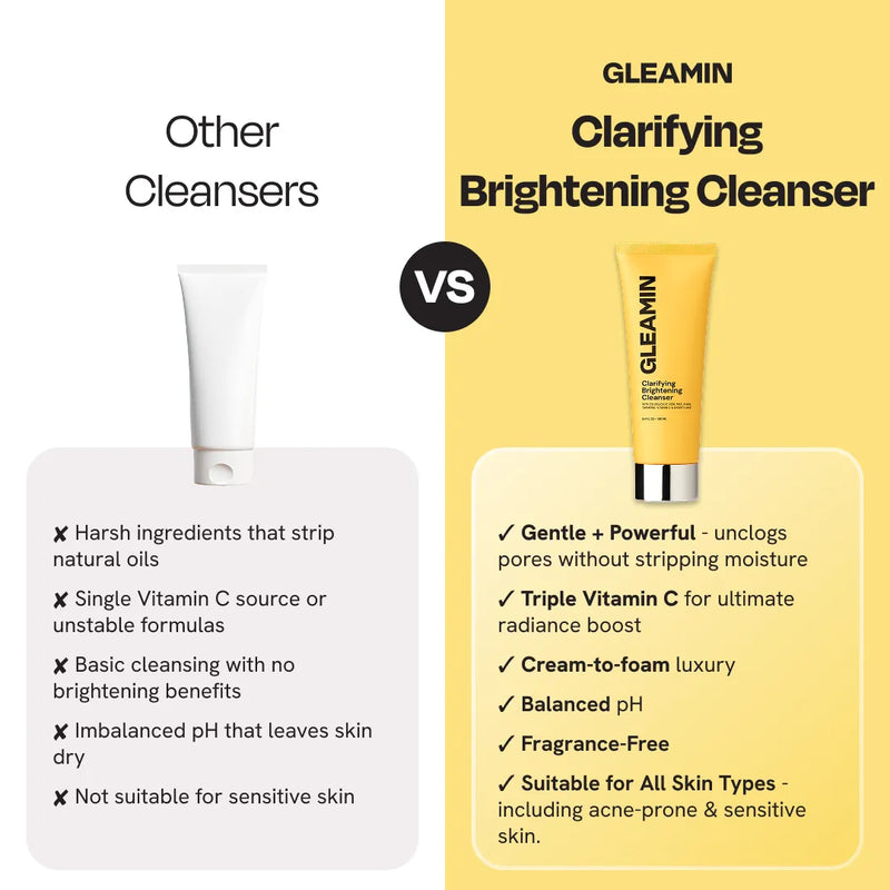 Gleamin Clarifying Brightening Cleanser Facial Cleanser White Smoke