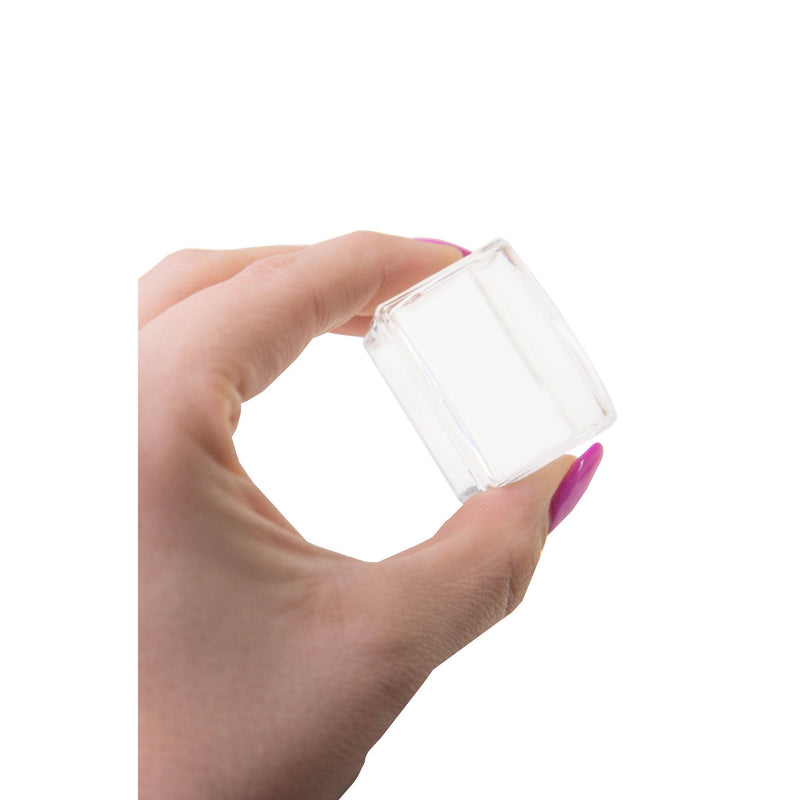 UberChic Beauty The Cube: XL Clear Short Rectangular Stamper Tool Rosy Brown