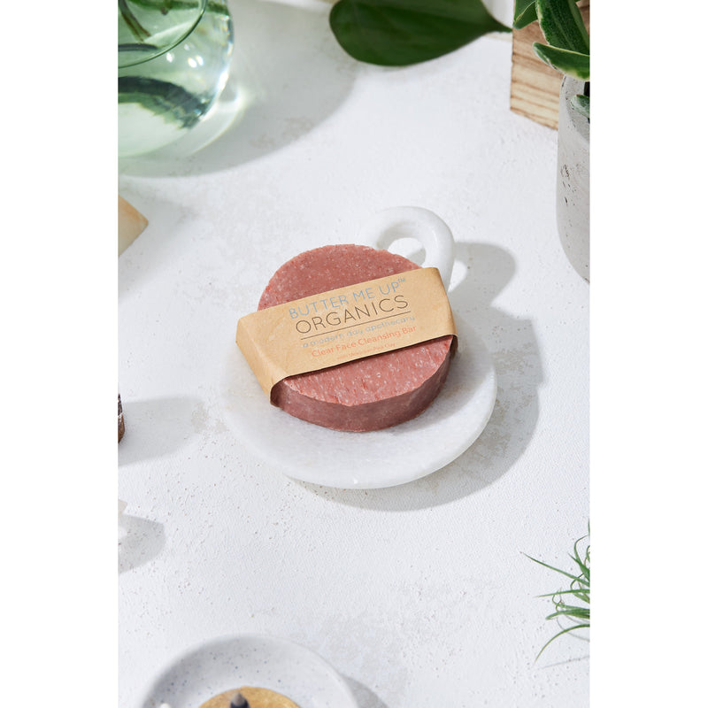 Butter Me Up Organics Organic Facial Bar / Organic Face Soap / Rose Clay Soap / Clay Soap Bar / Acne Face Soap / Gentle Face Wash Face Light Gray Organic Facial Bar