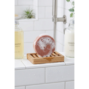 Butter Me Up Organics Organic Facial Bar with Rose Clay Face Gray Organic Facial Bar,Organic Facial Bar + Stained Wood Bamboo Soap Dish