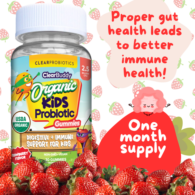 Clear Wellness 360 Clear Buddy Organic Kids Probiotic Gummies Probiotics Plus White Smoke