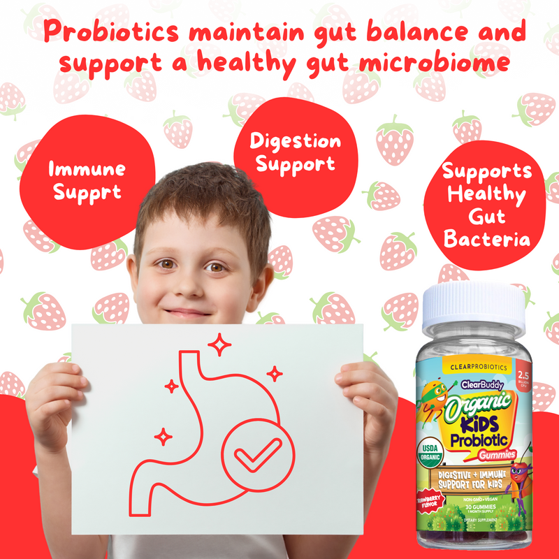 Clear Wellness 360 Clear Buddy Organic Kids Probiotic Gummies Probiotics Plus White Smoke