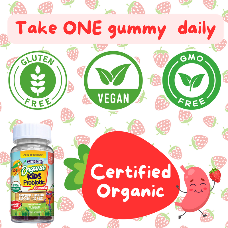 Clear Wellness 360 Clear Buddy Organic Kids Probiotic Gummies Probiotics Plus White Smoke