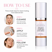 Glimmer Goddess® Organic Skin Care Organic Acne Serum – Oil Control & Pore Clearing Treatment Serums White Smoke 1 oz