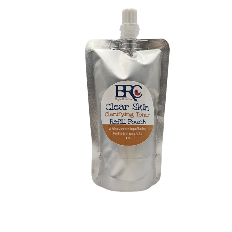 By Robin Creations Clear Skin Acne Clarifying Facial Toner Spray White Smoke 4oz Aluminum Refill Pouch