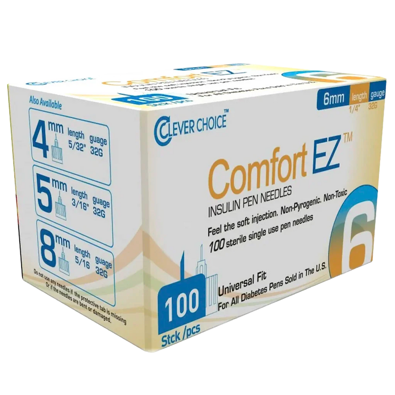 Comfort EZ Comfort Ez Pen Needles 6mm 31g Medical Needles & Syringes Light Gray