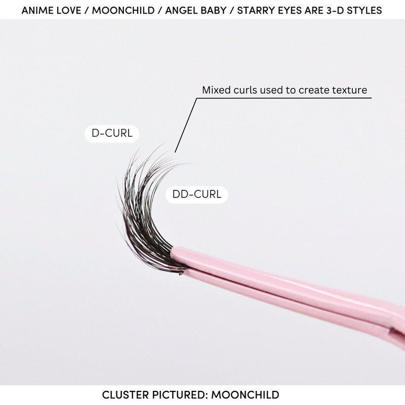 Pink Purée Anime Love DIY Lashes Lavender 10mm,12mm,14mm,16mm,18mm
