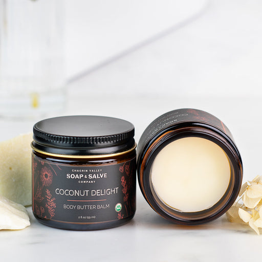 Chagrin Valley Soap & Salve Body Balm:  Coconut Delight Body Balm Lavender 2 fl oz Jar