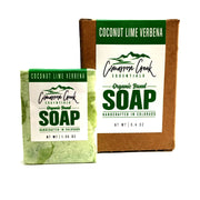 Cimarron Creek Essentials Coconut Lime Verbena Organic Bar Soap 5.4oz Bath & Body Dark Green Full Bar,Travel Bar