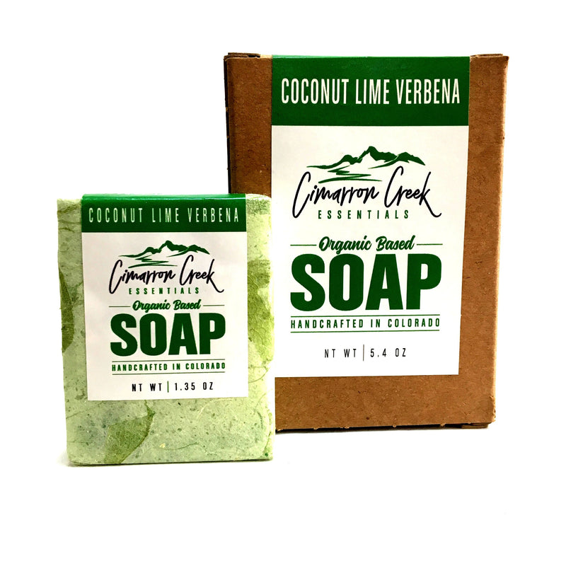 Cimarron Creek Essentials Coconut Lime Verbena Organic Bar Soap 5.4oz Bath & Body Dark Green Full Bar,Travel Bar