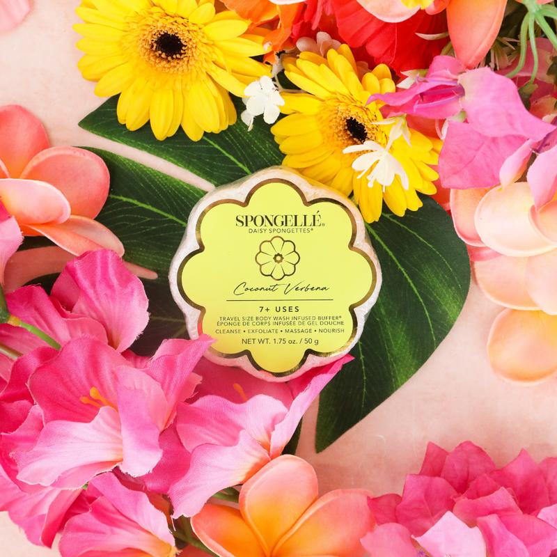Spongellé Coconut Verbena | Daisy Spongette Body Wash Infused Buffer Light Pink