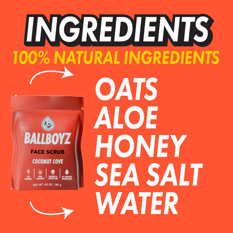 BALLBOYZ Coconut Cove Face Scrub (Medium Acne) Tomato