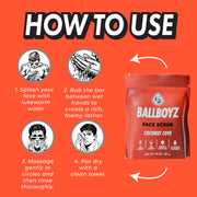 BALLBOYZ Coconut Cove Face Scrub (Medium Acne) Tomato