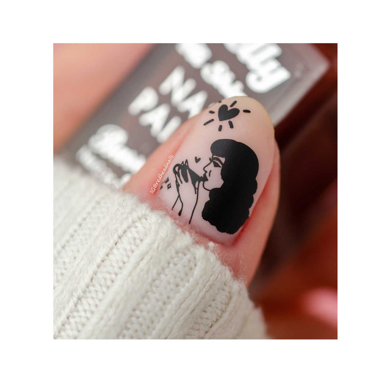 UberChic Beauty Better With Coffee Stamping Plate Gray