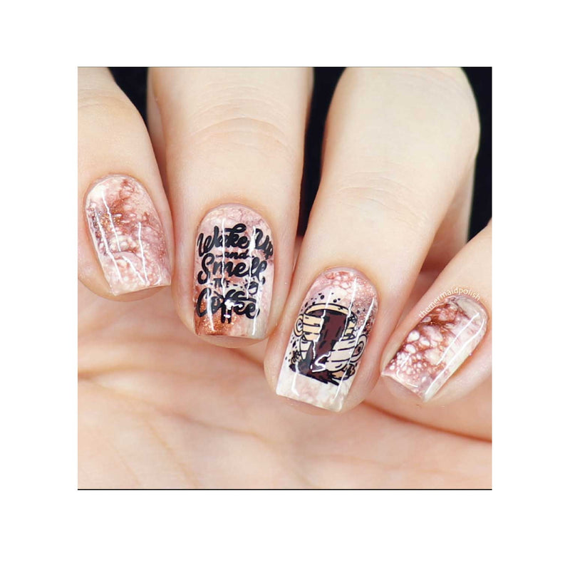 UberChic Beauty Better With Coffee Stamping Plate Wheat