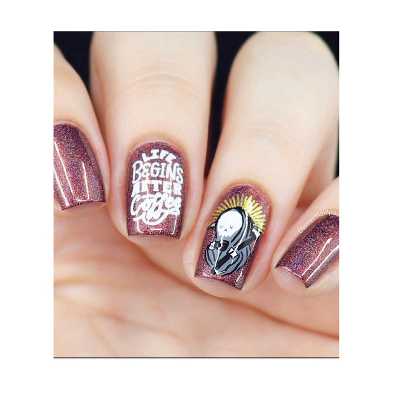 UberChic Beauty Better With Coffee Stamping Plate Gray