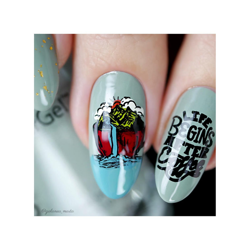 UberChic Beauty Better With Coffee Stamping Plate Gray