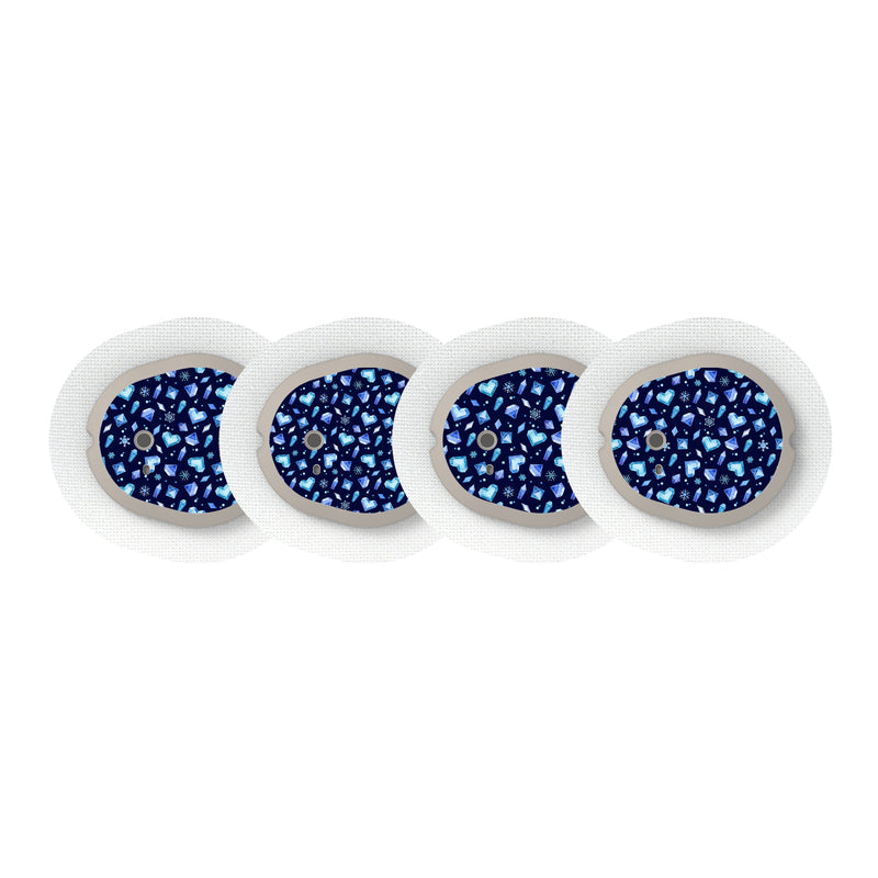 Peelz Cold Heart Sticker Designed for the DEXCOM G7 and Stelo Transmitter Peelz/Stickers White Smoke 4-pack (Set of 4 Stickers)