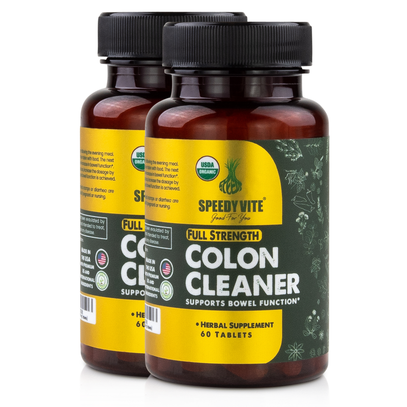 SpeedyVite® Colon Cleaner — Organic Full Strength (60 Tablets) | USDA Organic Colon Cleanse to Support Regularity* | SpeedyVite® - FREE SHIPPING Tablets Dark Slate Gray 2 Bottles