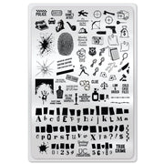 UberChic Beauty Comfy Clothes and Murder Shows Stamping Plate Light Gray